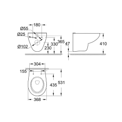  Bau Ceramic Cuvette WC suspendue, Blanc alpin (39427000)