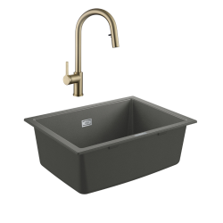 Grohe K700U evier composite + Ceramia Timeless mitigeur (G31655TML2BG-SET)