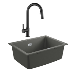 Grohe K700U evier composite + Ceramia Timeless mitigeur (G31655TML2BM-SET)