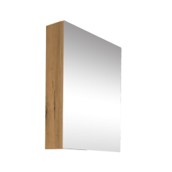 B-Way 60x75 cm armoire de salle de bain en chêne lamellé-collé avec miroir intégré (BWAY60CABOAK)