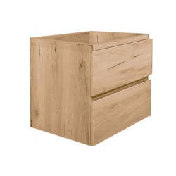 B-Way 59x50x45 cm meuble de salle de bain suspendu avec plaque de recouvrement, 2 tiroirs, chêne mat (BWAY260OAKDESK)