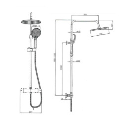 Pack Douche Complet – Paroi Walk-In 140x200 Chrome + Colonne SAT 3 Jets + Receveur Marbre Coulé Blanc 140x80 (SAT100C7PR149W)