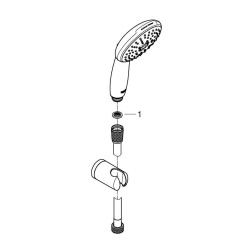 Vitalio Start 110 Set de douche avec support mural + Douchette 3 jets, chrome (G26769001)