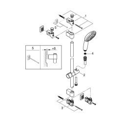 Vitalio Start 110 set de douche 3 jets avec barre, chrome (G26032001)