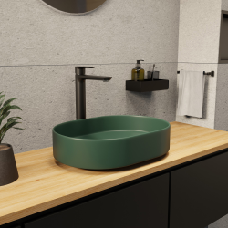 PixL 50x36,5x13,5 cm vasque à poser + Swiss Aqua Technologies Mood mitigeur lavabo XL + Ceramia PixL bonde (CEPX50GEMSAT285C)