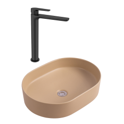 PixL 50x36,5x13,5 cm vasque à poser + Swiss Aqua Technologies Mood mitigeur lavabo XL + Ceramia PixL bonde (CEPX50MOMSAT285C)