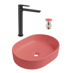 PixL 50x36,5x13,5 cm vasque à poser + Swiss Aqua Technologies Mood mitigeur lavabo XL + Ceramia PixL bonde (CEPX50PMSAT285C)