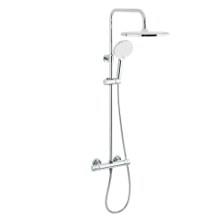 Pack Douche Complet – Paroi Walk-In 120x200 Chrome + Colonne SAT 3 Jets + Receveur Marbre Coulé Blanc 120x80 (SAT120C7PR128W)