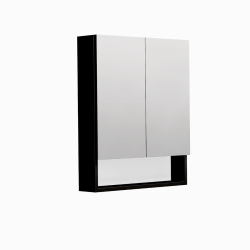 Cube Way 60x72x14 cm armoire de salle de bain suspendue avec étagères, noir mat (GALCU3D60HP)