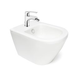 Vitra Integra bidet suspendu 35,5x54 cm + trop-plein + Swiss Aqua Technologies Project mitigeur monocommande (7042-0288SATBS235)