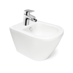 Vitra Integra bidet suspendu + trop-plein, 35,5x54 cm + Hansgrohe Logis 70 Mitigeur bidet (7042-028871204000)