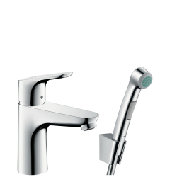 Vitra Integra bidet suspendu + trop-plein, 35,5x54 cm + Hansgrohe Focus Set bidette, bonde Push-Open (7042-028831927000)
