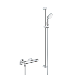 Grohe Precision Flow mitigeur de douche thermostatique 1/2" avec set de douche, chrome (G34805000)