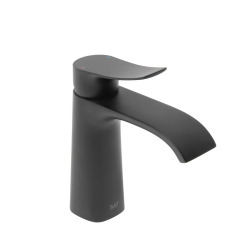 Infinitio mitigeur de lavabo avec bec cascade, sans vidage, noir mat (SATBSINF271C)