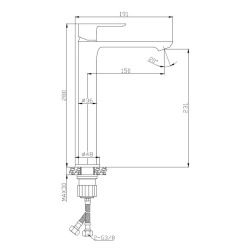 Neo mitigeur de lavabo sans vidage, noir mat (SIKOBSLNEO285C)