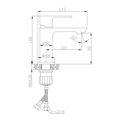  Neo mitigeur de lavabo sans vidage, noir mat (SIKOBSLNEO271C)