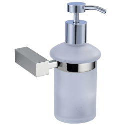 Multi distributeur de savon en verre dépoli, chrome (ELE99)