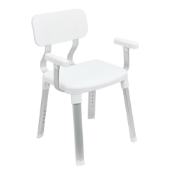 Swiss Aqua Technologies Siège de douche réglable, élégance et sécurité au quotidien, 71.1x50.5x48.7 cm, Blanc Mat (SATDSEDNASTMOB)