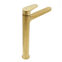  DARK mitigeur lavabo XL, or brossé + Ceramia PixL 50x37,5x13,5 cm vasque à poser, sans trop-plein, blanc (SAT285PBZCEPX4937)