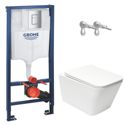 Rapid SL pack WC bâti + WC suspendu sans bride Swiss Aqua Technologies avec abattant SoftClose + plaque (GRRSTINFWR01MAN-FR)