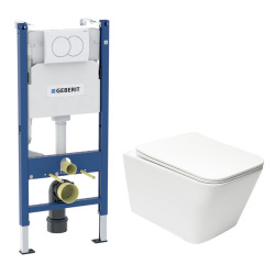 Delta pack WC bâti 112cm + WC suspendu sans bride Swiss Aqua Technologies avec abattant SoftClose + plaque (GEBSTINFWR01MAN-FR)