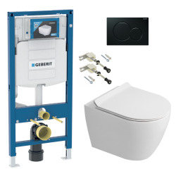 Duofix pack WC bâti-support + WC sans bride Ceramia PixL avec abattant SoftClose + plaque (GECEPXWT01-FR)