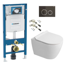 Duofix pack WC bâti-support + WC suspendu sans bride Ceramia PixL avec abattant SoftClose + plaque (GECEPXWT02-FR)