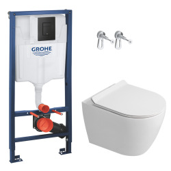 Rapid SL pack WC bâti-support + WC suspendu Ceramia PixL + abattant SoftClose + set d'isolation + plaque chrome (GRCEPXWT01-FR)