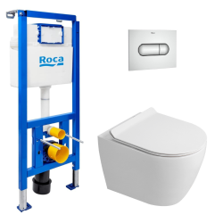 Pack WC bâti-support + WC suspendu sans bride Ceramia PixL avec abattant SoftClose + plaque (ROCEPXWT01-FR)