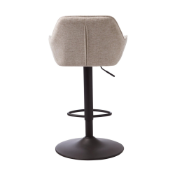 X2 tabourets de bar réglables, hauteur 73,5 cm, rembourrés en tissu beige, pieds en métal (50830000)
