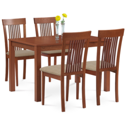 120x75 cm table de salle à manger classique en bois massif, marron (BT6957TR3)