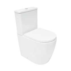 Fusion WC à poser combiné sans bride en céramique avec abattant SoftClose, rinçage Vortex, blanc (SATFUS031RTORVP)