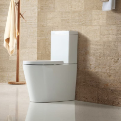 Fusion WC à poser combiné sans bride en céramique avec abattant SoftClose, rinçage Vortex, blanc (SATFUS031RTORVP)