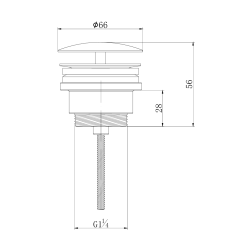 Bonde à écoulement libre pour lavabos, sans trop-plein, or (PZATKAGOLD)
