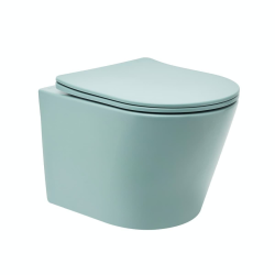 Infinitio WC suspendu sans bride en céramique avec abattant SoftClose, vert mat (SATINF010RREXPLGEM)