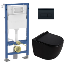 Duofix pack WC bâti-support 112 cm + WC suspendu sans bride Ceramia PixL avec abattant SoftClose + plaque (GEBCEPXBMT03-FR)