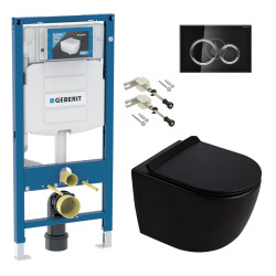 Duofix pack WC bâti-support 112 cm + WC suspendu sans bride Ceramia PixL avec abattant SoftClose + plaque (GEBCEPXBMT03-FR)