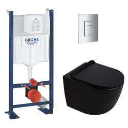 Duofix pack WC bâti-support 112 cm + WC suspendu sans bride Ceramia PixL avec abattant SoftClose + plaque (GEBCEPXBMT03-FR)