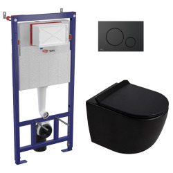 Duofix pack WC bâti-support 112 cm + WC suspendu sans bride Ceramia PixL avec abattant SoftClose + plaque (GEBCEPXBMT03-FR)