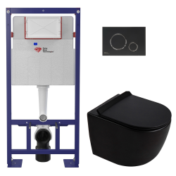 Duofix pack WC bâti-support 112 cm + WC suspendu sans bride Ceramia PixL avec abattant SoftClose + plaque (GEBCEPXBMT03-FR)