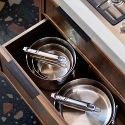 Space Steel batterie de cuisine de 6 Pièces en acier inoxydable, gris (1000033)