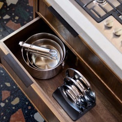 Space Steel batterie de cuisine de 5 pièces en acier inoxydable, gris (1000032)