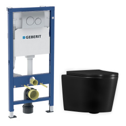 Duofix pack WC bâti-support + WC suspendu sans bride Ceramia avec abattant SoftClose + plaque (GEBCE14BMT01-FR)