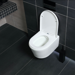 Pack WC bâti-support + WC suspendu sans bride Swiss Aqua Technologies avec abattant SoftClose + plaque (ROSTBRWR01-FR)