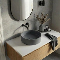 PixL 36 x 36 x 12 cm vasque à poser Infinitio, sans trop-plein, gris (CEPX3636GRM)