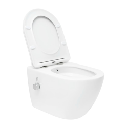 Fusion WC japonais suspendu sans bride, chasse d'eau Vortex + abattant SoftClose, blanc (SATFUS11BFC)