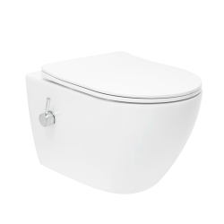 Swiss Aqua Technologies Fusion WC japonais suspendu sans bride, chasse d'eau Vortex + abattant SoftClose, blanc (SATFUS11BFC)