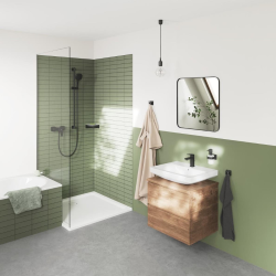 Dice mitigeur monocommande de douche mural 150 mm à levier, sans ensemble de douche, noir mat (1018742430)