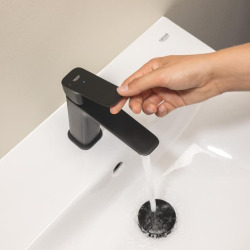 Dice mitigeur monocommande de lavabo à levier avec vidage Clic-Clac, noir mat (1018612430)