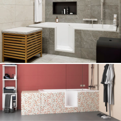 Baignoire PMR 160x75 cm avec porte ouverture à gauche, 228L, blanc (SATVD160L)